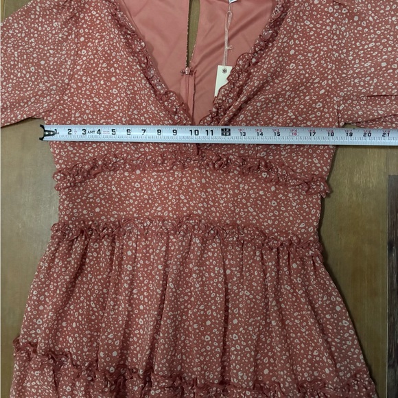 She + Sky Terracotta Floral Long Sleeve Dress - Picture 10 of 12